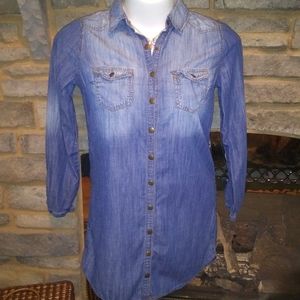 💯Denim Style button down dress